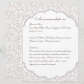 Carte de menu de programme de détails de dentelle  (Devant / Derrière)