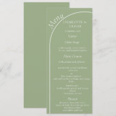 Carte de menu de réception de mariage à arche vert (Devant / Derrière)