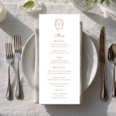 Carte de menu de réception de mariage à armoiries