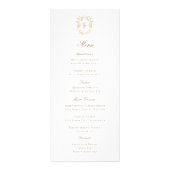Carte de menu de réception de mariage à armoiries (Devant)
