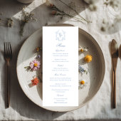 Carte de menu de réception de mariage à blason mon