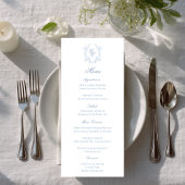 Carte de menu de réception de mariage à blason mon