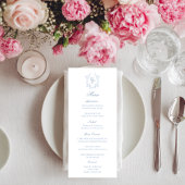 Carte de menu de réception de mariage à blason mon