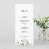 Carte de menu de réception de mariage à l'aquarell (Debout devant)