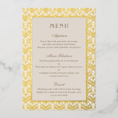 Carte de menu de réception de mariage Art Déco en (Recto)