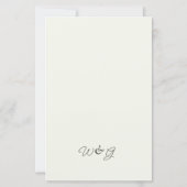 Carte de Menu de Réception de Mariage Botanique Él (Dos)
