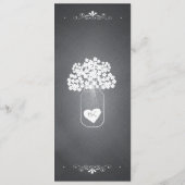 Carte de menu de réception de mariage en bocal Mas (Dos)