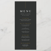 Carte de menu de réception de mariage Luxe Tenue d (Devant)