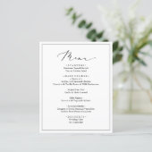 Carte de menu de réception de mariage simple et él (Debout devant)