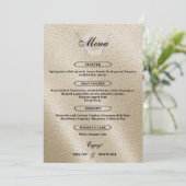 Carte de menu de réception de mariage simple ivoir (Debout devant)