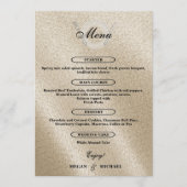 Carte de menu de réception de mariage simple ivoir (Devant)