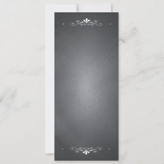 Carte de menu de réception de mariage sur tableau  (Dos)