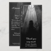 Carte de menu de repas funéraire Dans la lumière (Devant / Derrière)