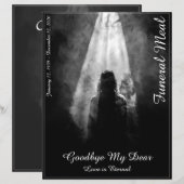 Carte de menu de repas funéraire Dans la lumière (Devant / Derrière)