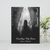 Carte de menu de repas funéraire Dans la lumière (Debout devant)