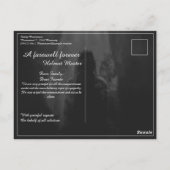 Carte de menu de repas funéraire Dans la lumière (Dos)