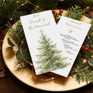 Carte de Menu de Répétition de Noël Étoile Dorée