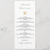 Carte de Menu de Répétition de Noël Étoile Dorée (Devant)