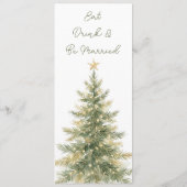 Carte de Menu de Répétition de Noël Étoile Dorée (Dos)