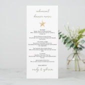 Carte de Menu de Répétition de Noël Étoile Dorée (Debout devant)