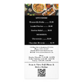 Carte de menu de restaurant moderne avec code QR (Dos)