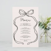 Carte de menu de ruban blanc à main (Debout devant)