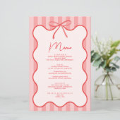 Carte de menu de ruban blanc à main (Debout devant)