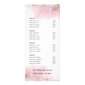 Carte de menu de services de salon en or rose (Dos)