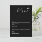 Carte de menu de table Manger Moderne Edge Noir (Debout devant)
