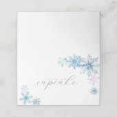 Carte de menu de tente flocon de neige bleu — Prem (Extérieur déplié)