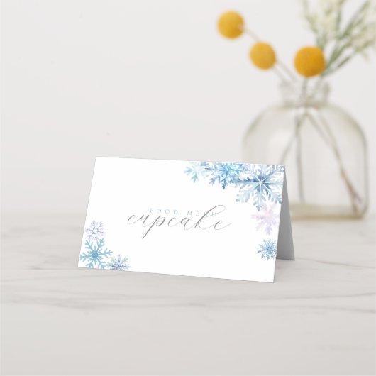Carte de menu de tente flocon de neige bleu — Prem (Devant)