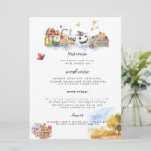 Carte de menu de Thanksgiving à l'aquarelle rustiq (Debout devant)