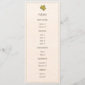 Carte de menu de Thanksgiving avec feuille d'érabl (Devant)