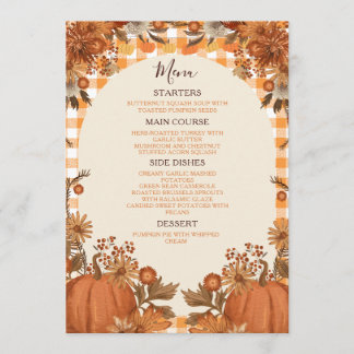Carte de menu de Thanksgiving Friendsgiving Citrou