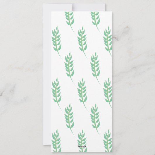 Carte de menu de vacances de mariage de verdure de (Dos)