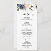 Carte de menu délicieuse pour le dîner de fleurs d (Devant)
