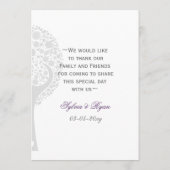 carte de menu des tourterelles pourpres (Dos)