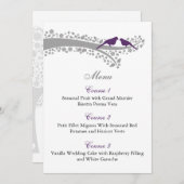 carte de menu des tourterelles pourpres (Devant / Derrière)