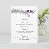 carte de menu des tourterelles pourpres (Debout devant)