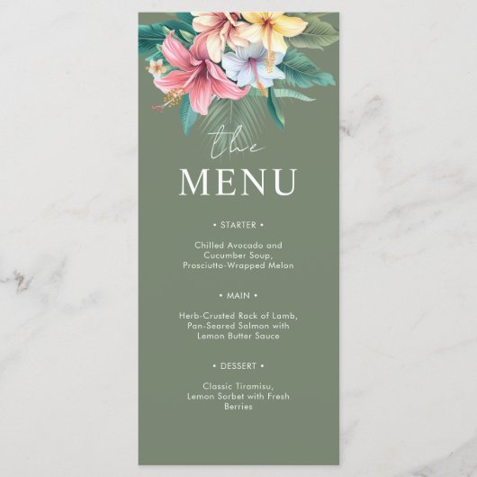 Carte de menu Destination Hibiscus Tropical Mariag (Devant)