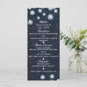 Carte de menu d'événement Denim & Diamonds Glamour (Debout devant)