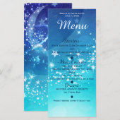 Carte de menu d'invitation Ciel céleste étincelant (Devant / Derrière)
