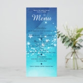 Carte de menu d'invitation Ciel céleste étincelant (Debout devant)