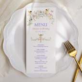 Carte de menu Dreamy Fleur sauvage Fairy Birthday