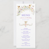Carte de menu Dreamy Fleur sauvage Fairy Birthday (Devant)