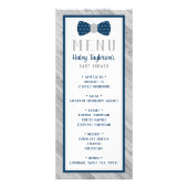 Carte de menu du Baby shower de Cravate de Bow, bl (Devant)