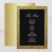 Carte de Menu du Bar de Boissons de Mariage Noir e (Devant / Derrière)