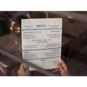 Carte de Menu du Café Restaurant Modern Food
