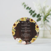 Carte de menu du Citrouille de tournesol Cercle Ma (Debout devant)