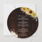 Carte de menu du Citrouille de tournesol Cercle Ma (Devant)